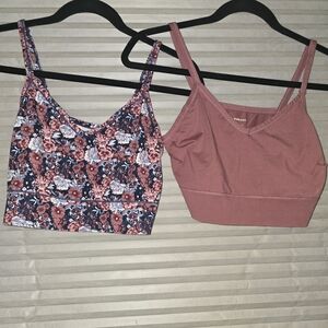Lucky Brand Floral and Solid Mauve Camisoles